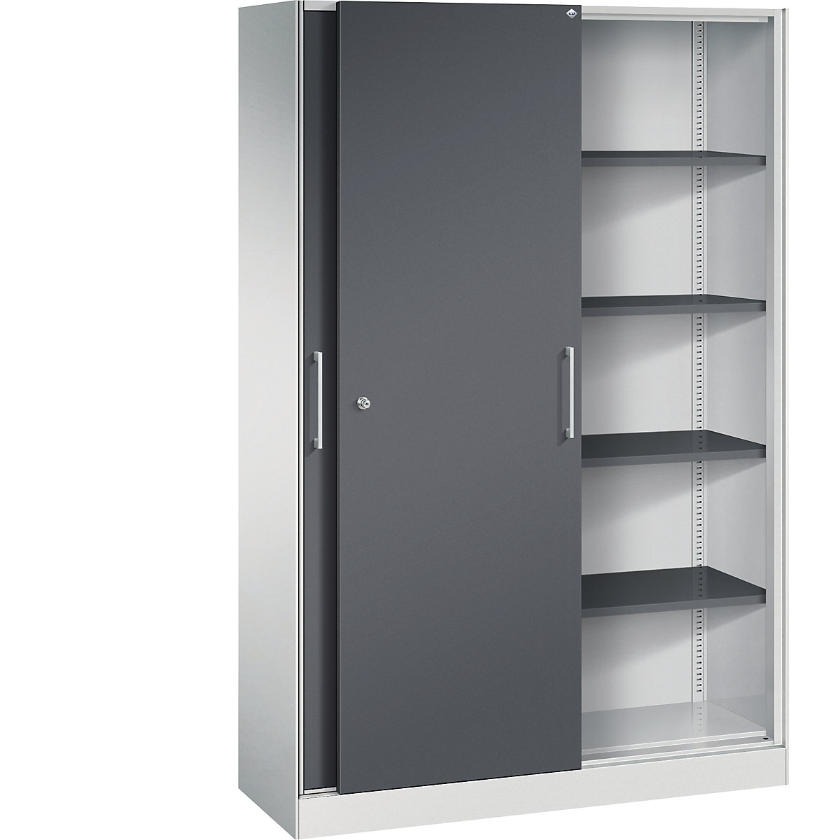 ASISTO sliding door cupboard, height 1980 mm – C+P, width 1200 mm, light grey/black grey-10