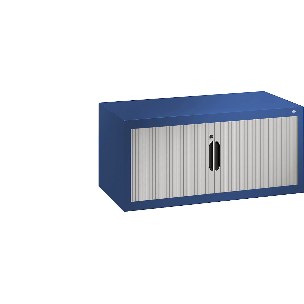 Add-on roller shutter cupboard – C+P, HxWxD 450 x 1000 x 420 mm, gentian blue / light grey-4