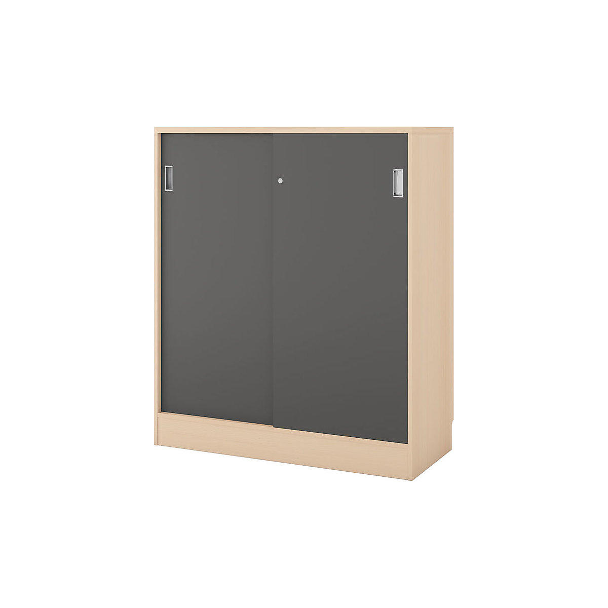Chicago cupboard with sliding doors, HxWxD 1353 x 1215 x 400 mm, birch / dark grey-5