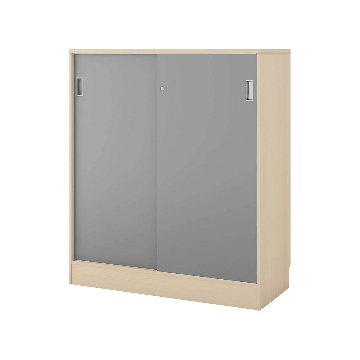 Chicago cupboard with sliding doors, HxWxD 1353 x 1215 x 400 mm, birch / light grey-2