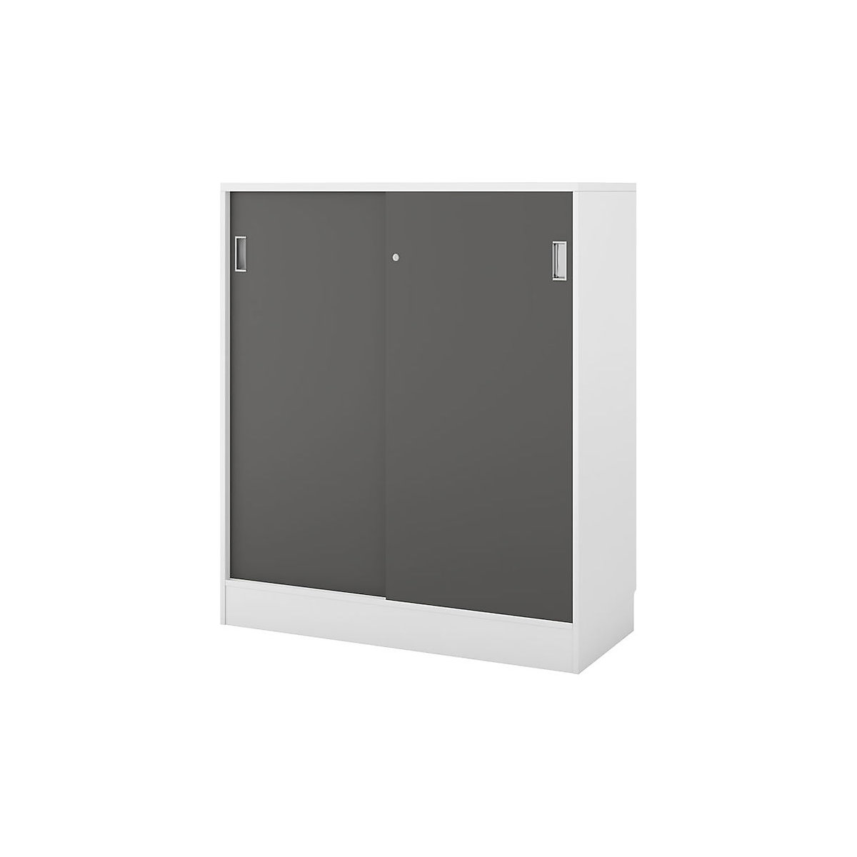 Chicago cupboard with sliding doors, HxWxD 1353 x 1215 x 400 mm, brushed white / dark grey-7