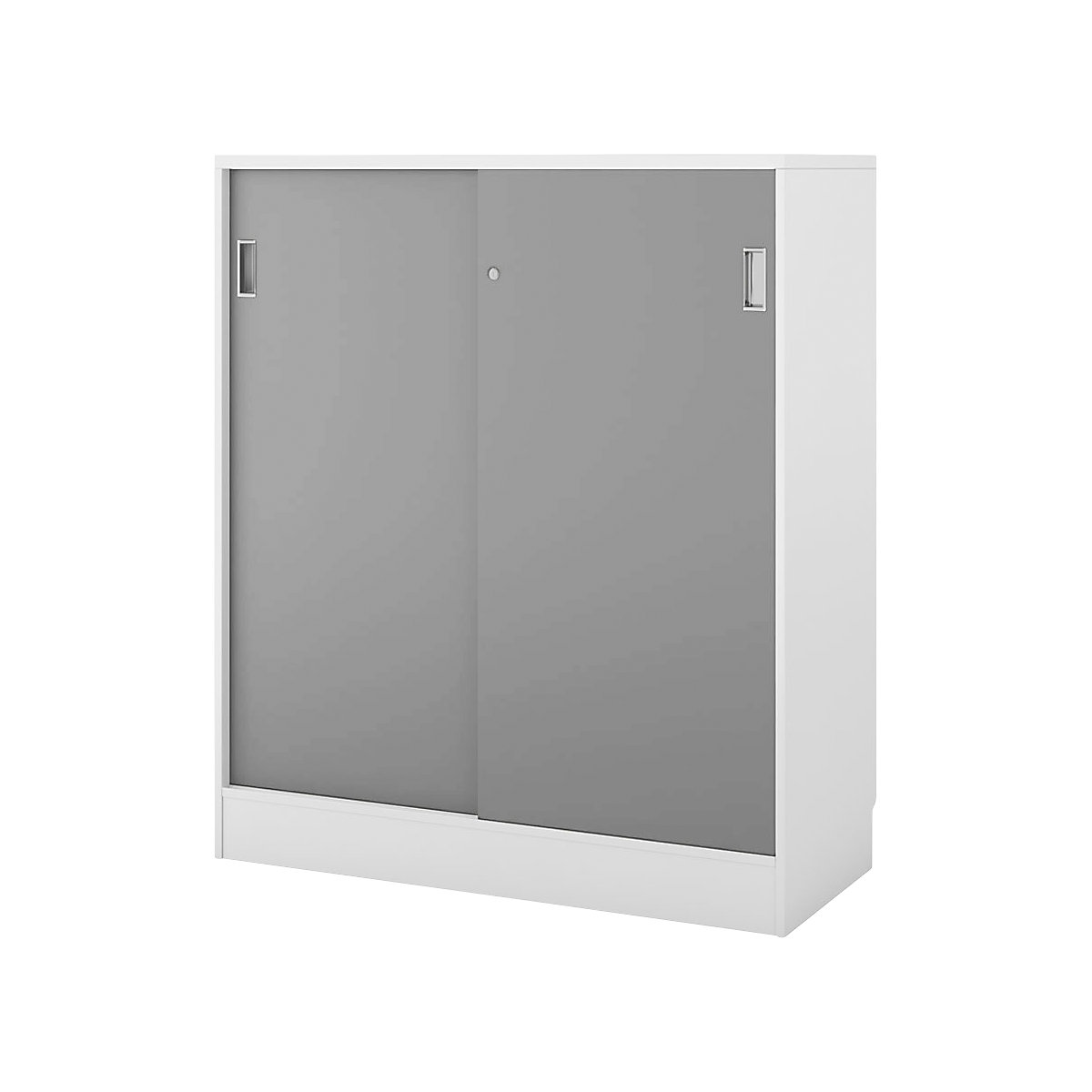 Chicago cupboard with sliding doors, HxWxD 1353 x 1215 x 400 mm, white / light grey-3