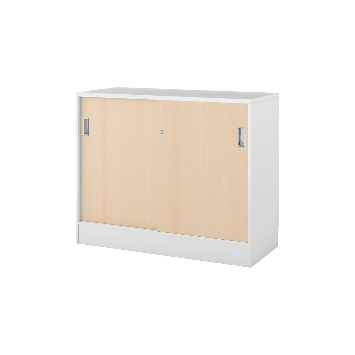Chicago cupboard with sliding doors, HxWxD 948 x 1215 x 400 mm, brushed white / birch-3