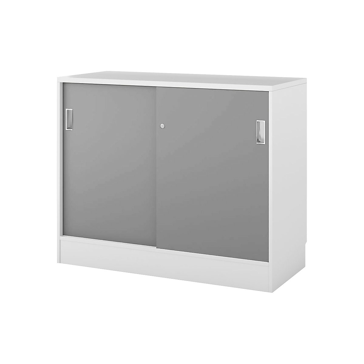 Chicago cupboard with sliding doors, HxWxD 948 x 1215 x 400 mm, white / light grey-3