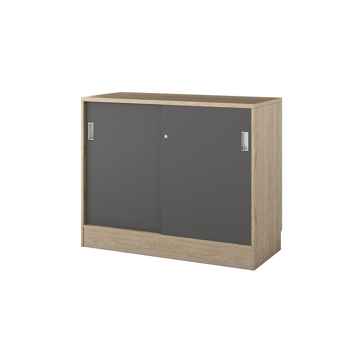 Chicago cupboard with sliding doors, HxWxD 948 x 1215 x 400 mm, oak / dark grey-1