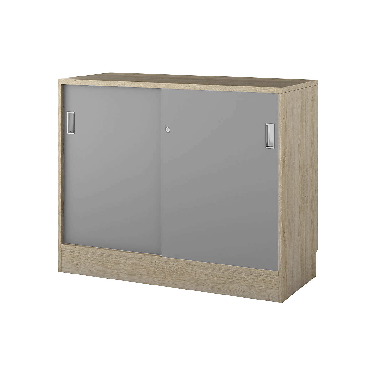 Chicago cupboard with sliding doors, HxWxD 948 x 1215 x 400 mm, oak / light grey-2