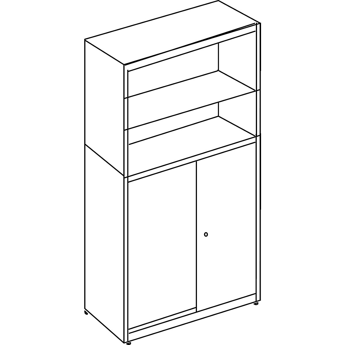 Cupboard combination with sliding doors – mauser (Product illustration 3)-2