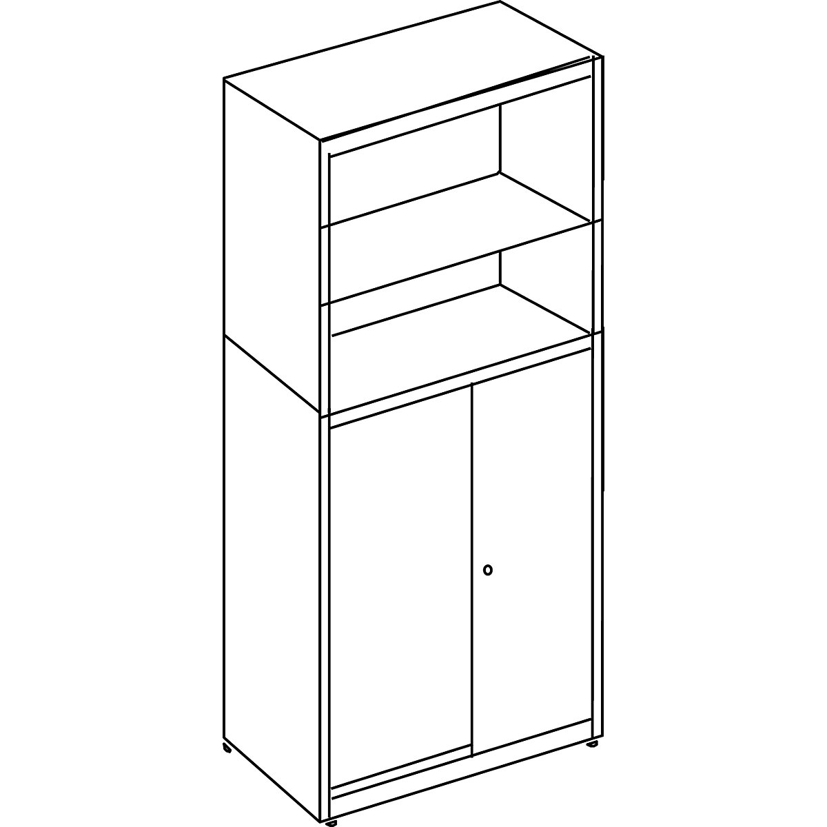 Cupboard combination with sliding doors – mauser (Product illustration 3)-2