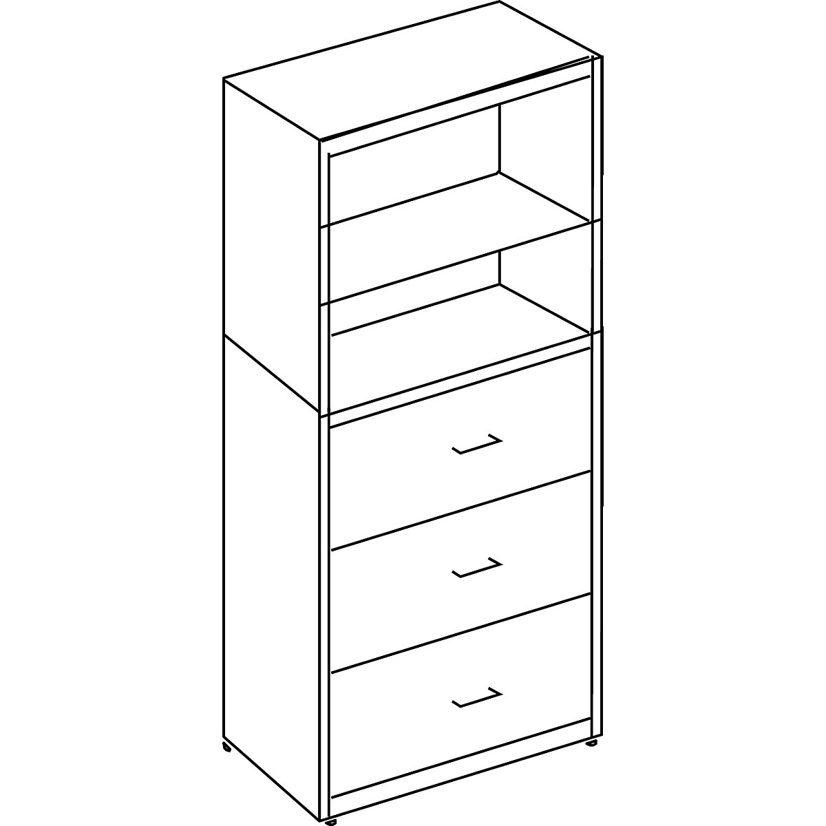 Cupboard combination with suspension filing drawers – mauser (Product illustration 3)-2