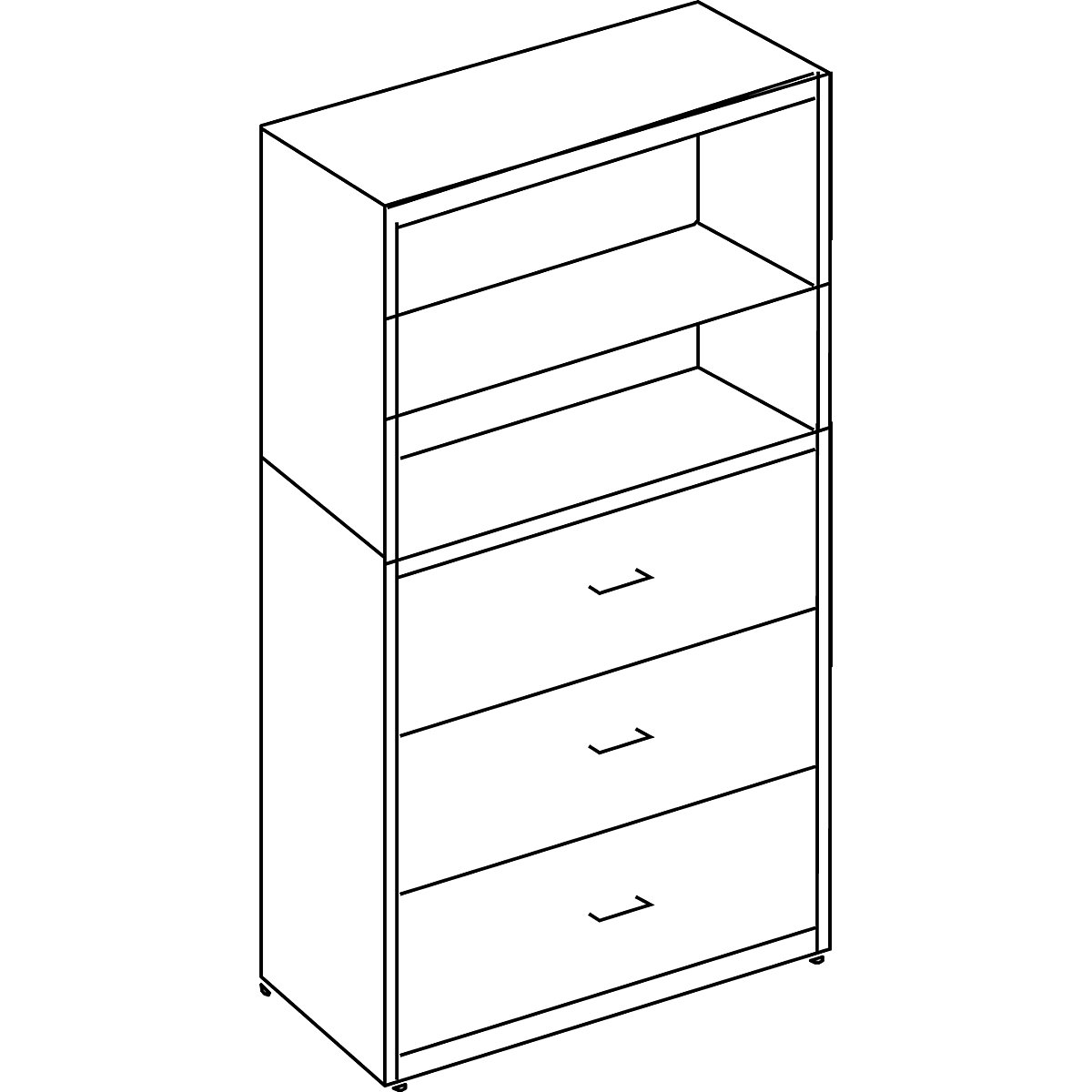 Cupboard combination with suspension filing drawers – mauser (Product illustration 3)-2