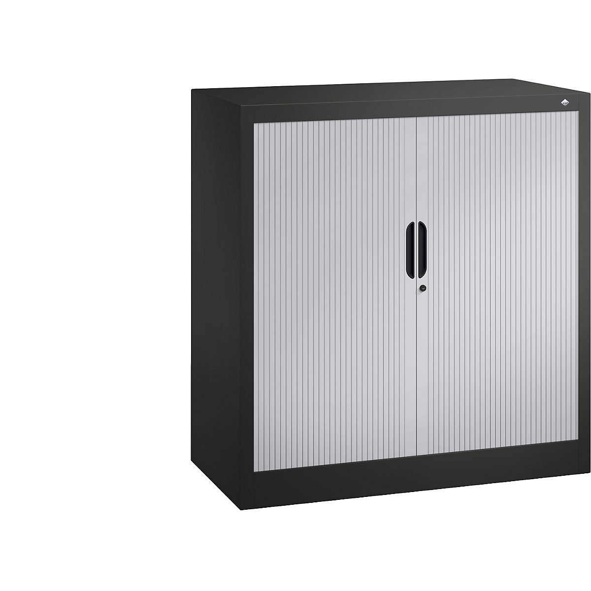ECO roller shutter cupboard – C+P, HxWxD 1030 x 1000 x 420 mm, black / light grey-3