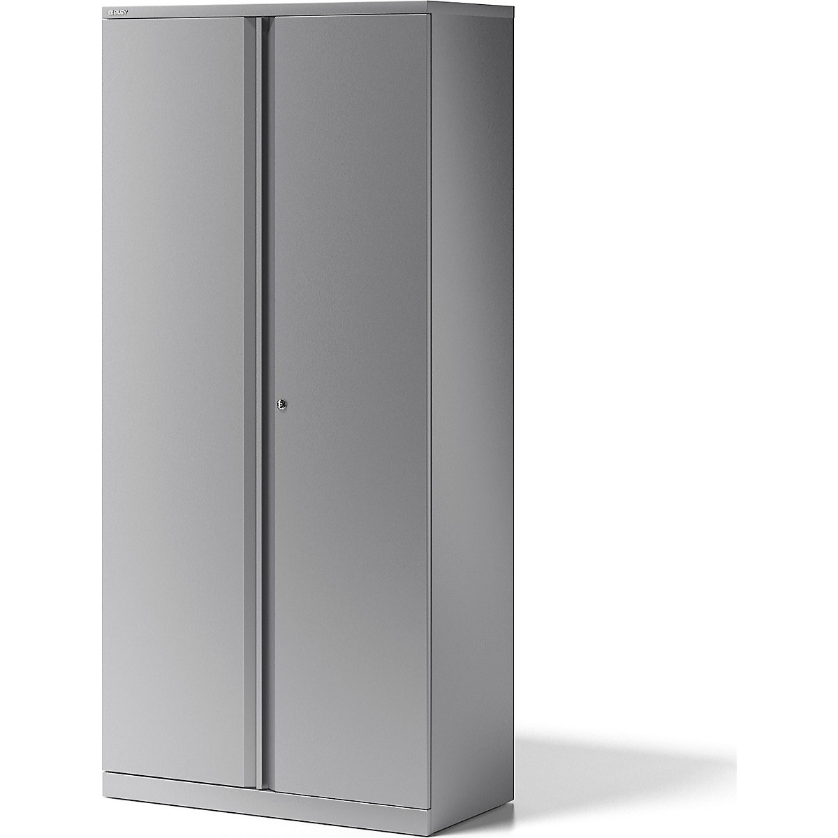 ESSENTIALS double door cupboard – BISLEY, 4 shelves, 5 file heights, silver-4