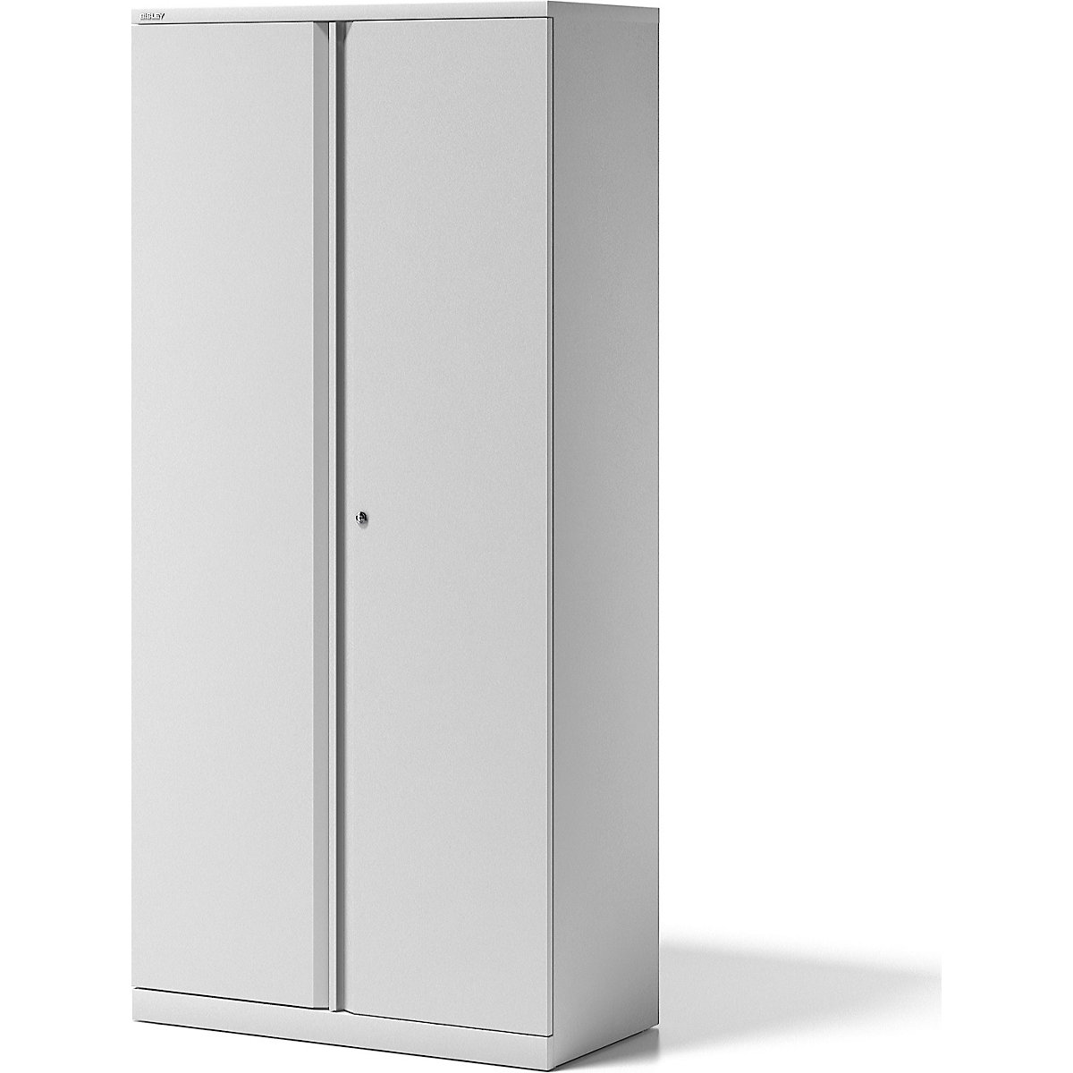 ESSENTIALS double door cupboard – BISLEY, 4 shelves, 5 file heights, traffic white-6