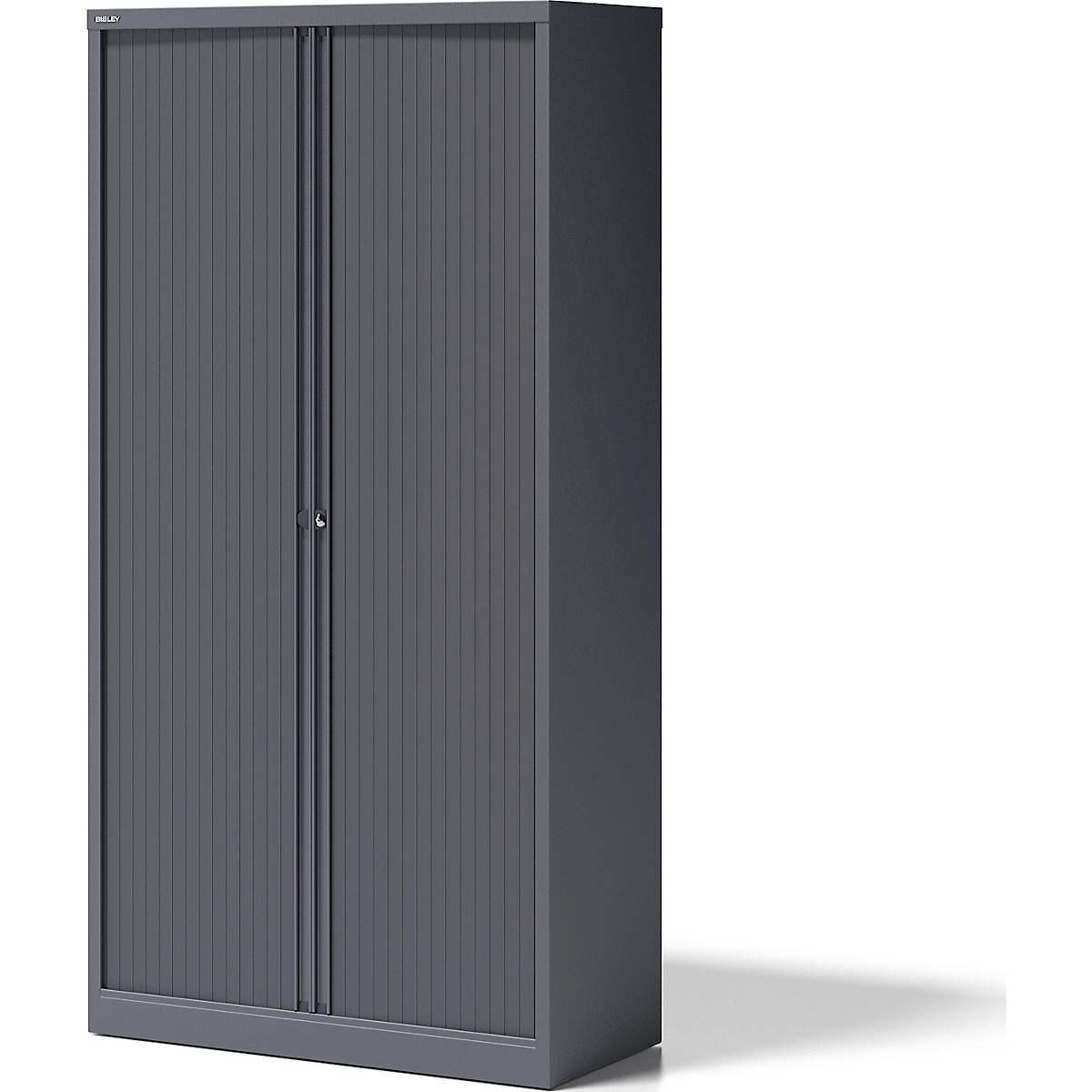 ESSENTIALS roller shutter cupboard – BISLEY, HxWxD 1970 x 1000 x 470 mm, 4 shelves, charcoal-3