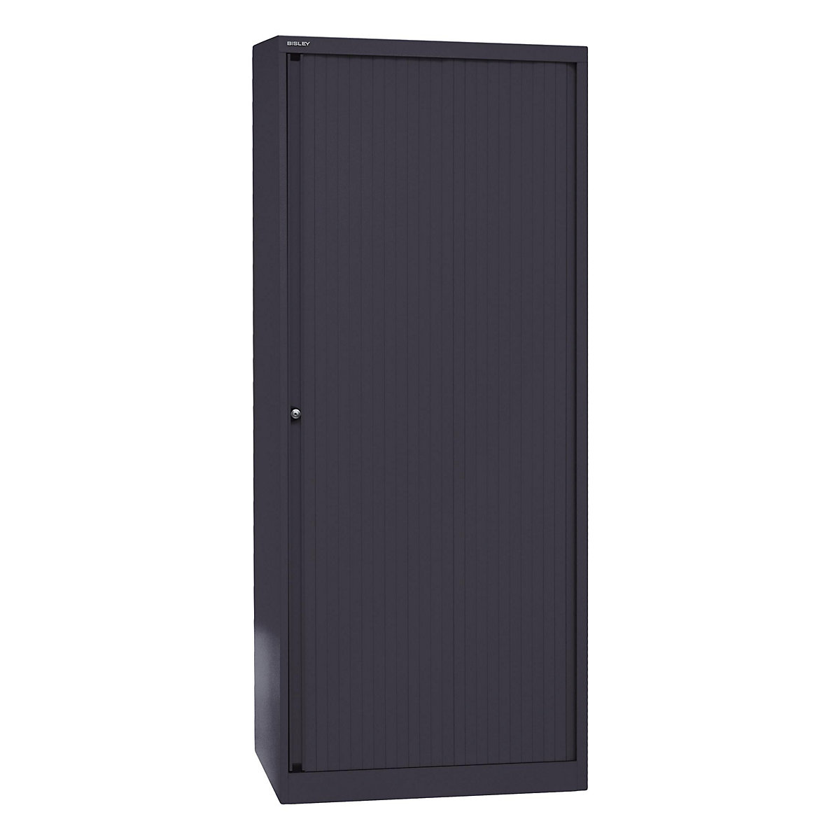 EURO roller shutter cupboard – BISLEY, width 800 mm, 4 shelves, black-5