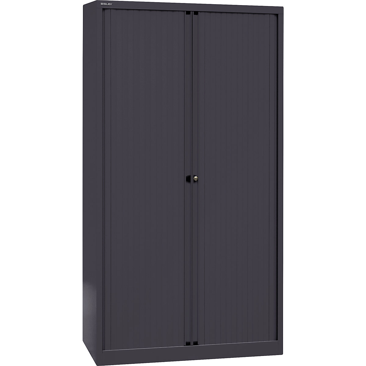 EURO roller shutter cupboard – BISLEY, width 1000 mm, 4 shelves, black-4