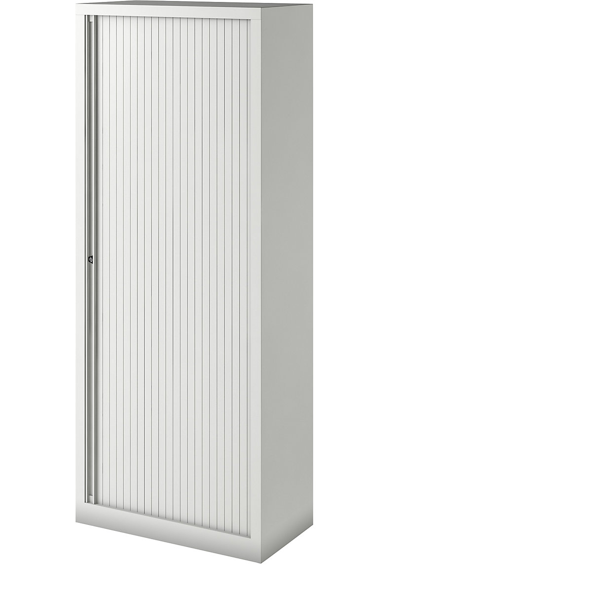 EURO roller shutter cupboard – BISLEY, width 800 mm, 4 shelves, traffic white-6