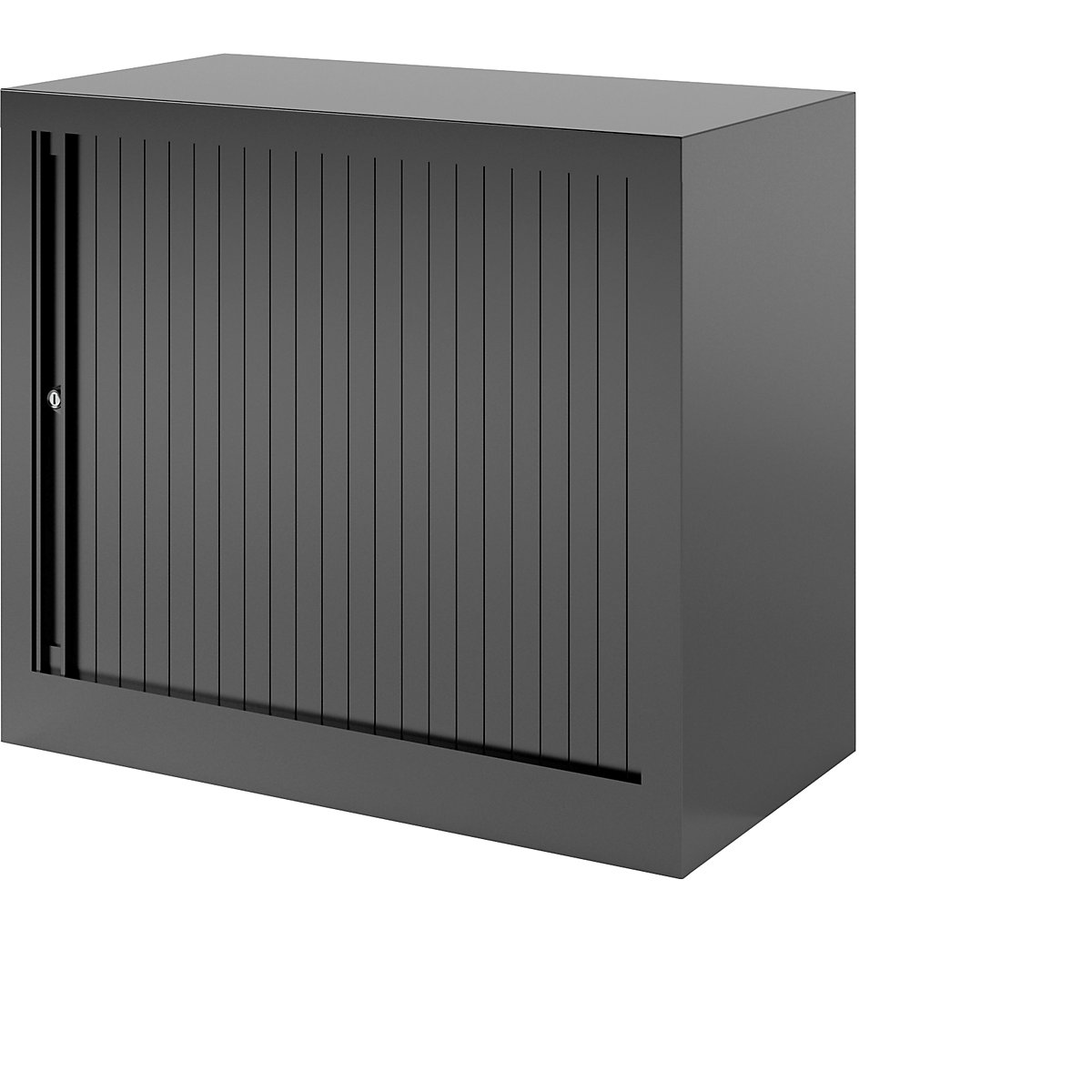 EURO roller shutter cupboard – BISLEY, width 800 mm, 1 shelf, black-2