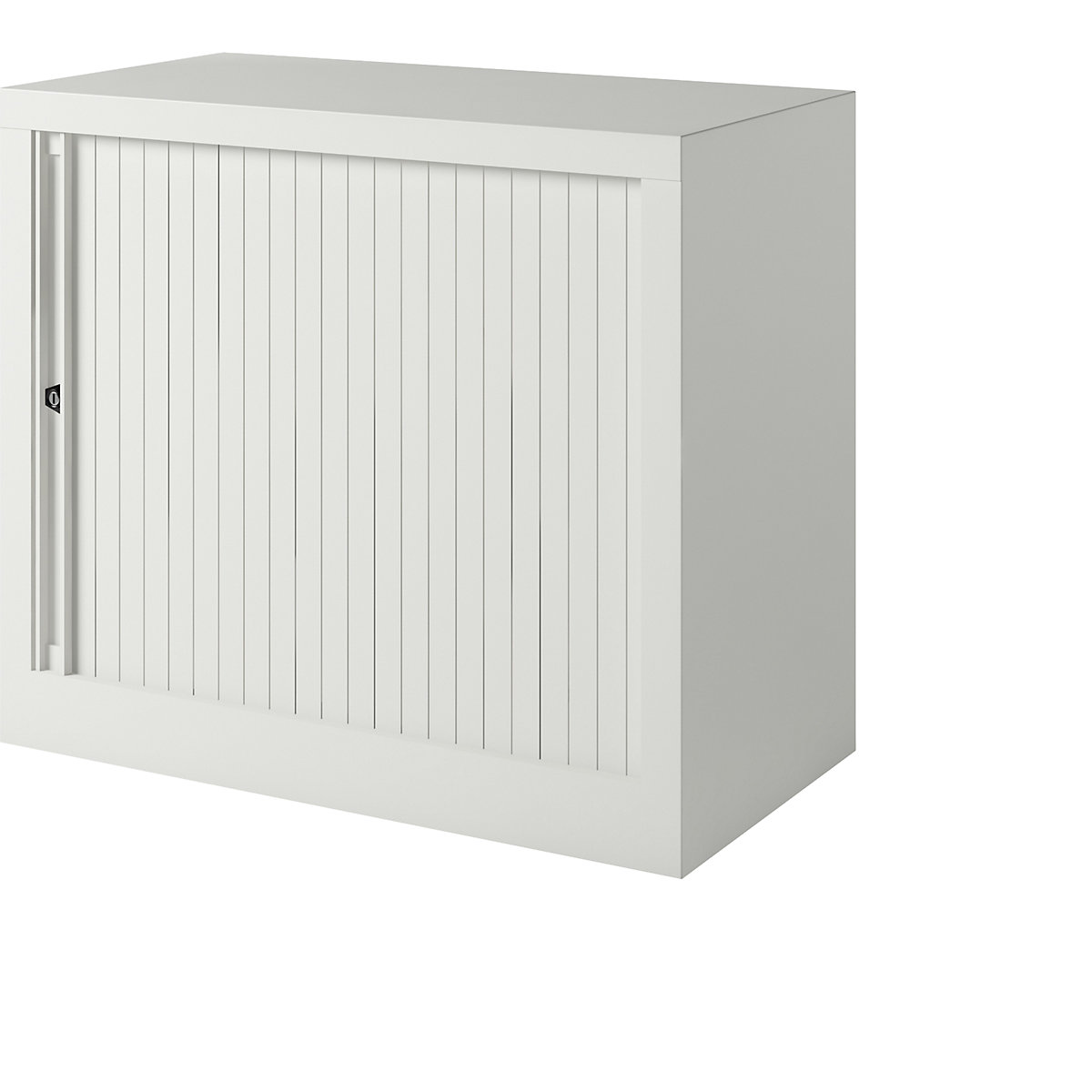 EURO roller shutter cupboard – BISLEY, width 800 mm, 1 shelf, traffic white-4