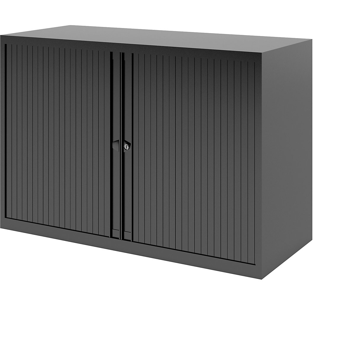 EURO roller shutter cupboard – BISLEY, width 1000 mm, 1 shelf, black-4