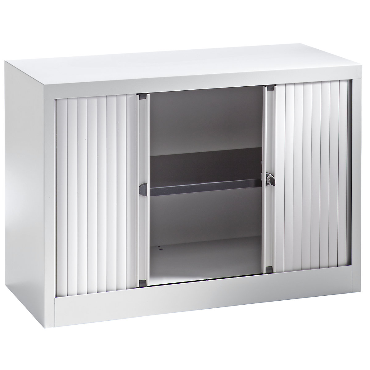 EURO roller shutter cupboard – BISLEY, width 1000 mm, 1 shelf, light grey-6