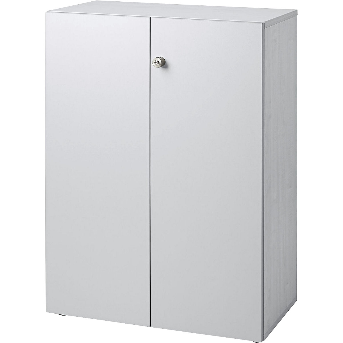 Filing cupboard – eurokraft pro, hinged doors, 2 shelves, light grey / light grey-1