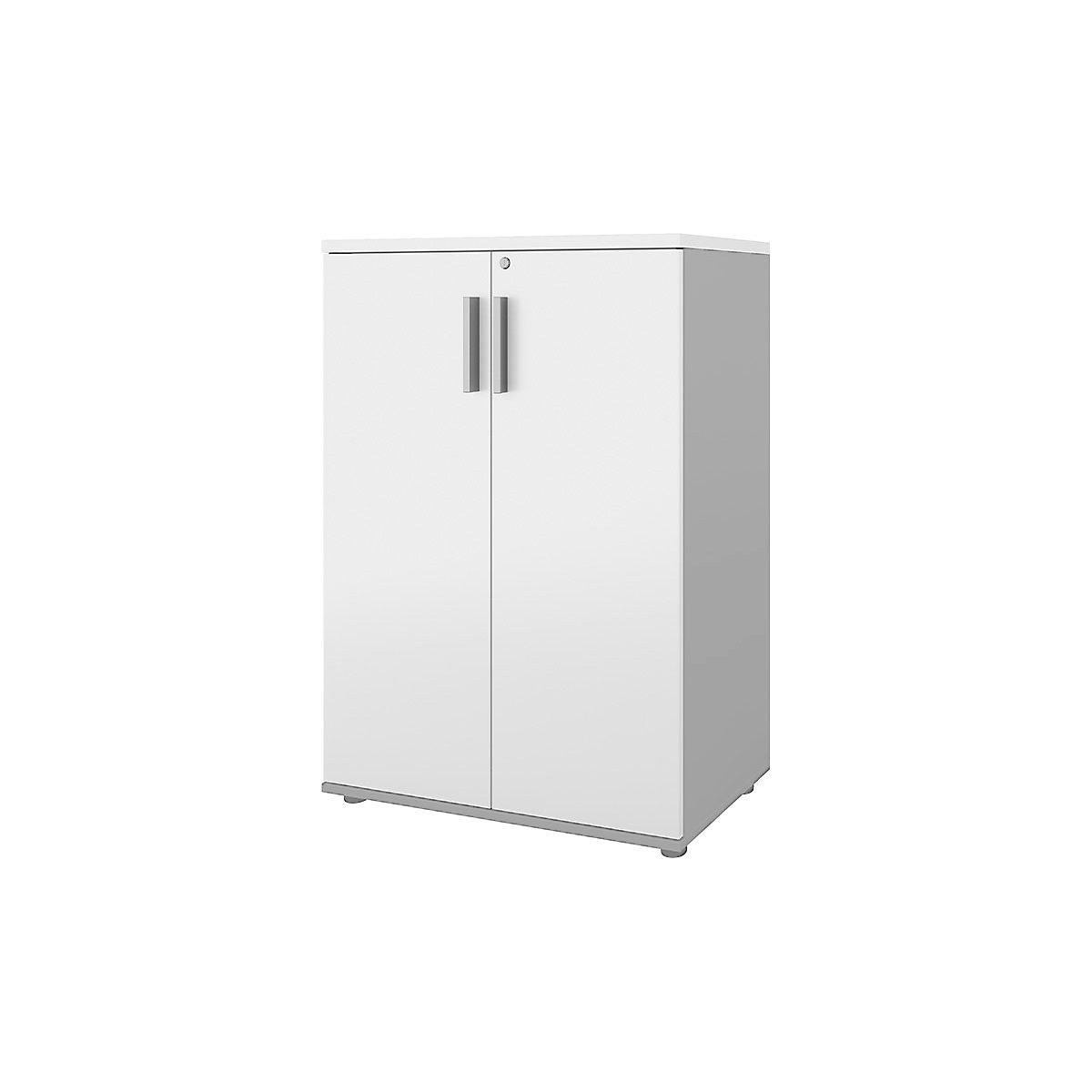 Portland cupboard, WxD 800 x 420 mm, H 1138 mm, door height 1060 mm, light grey / white-2