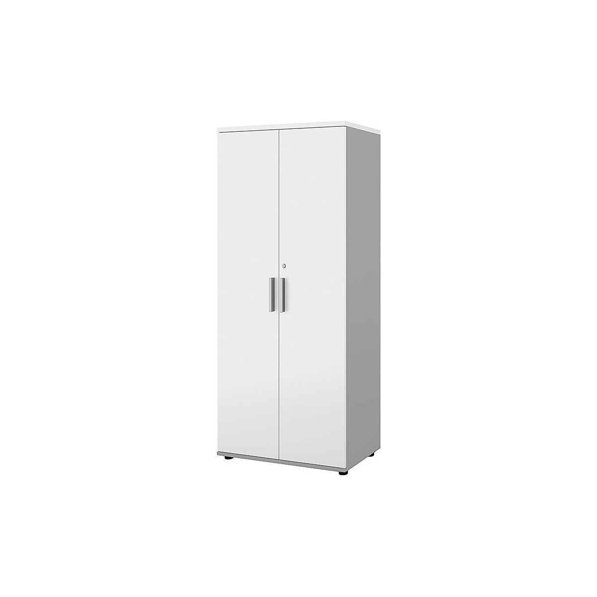 Portland cupboard, WxD 800 x 420 mm, H 1845 mm, door height 1770 mm, light grey / white-1