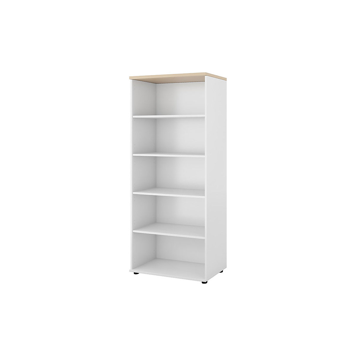 Portland office shelf unit, HxWxD 1845 x 800 x 420 mm, brushed white / birch-4