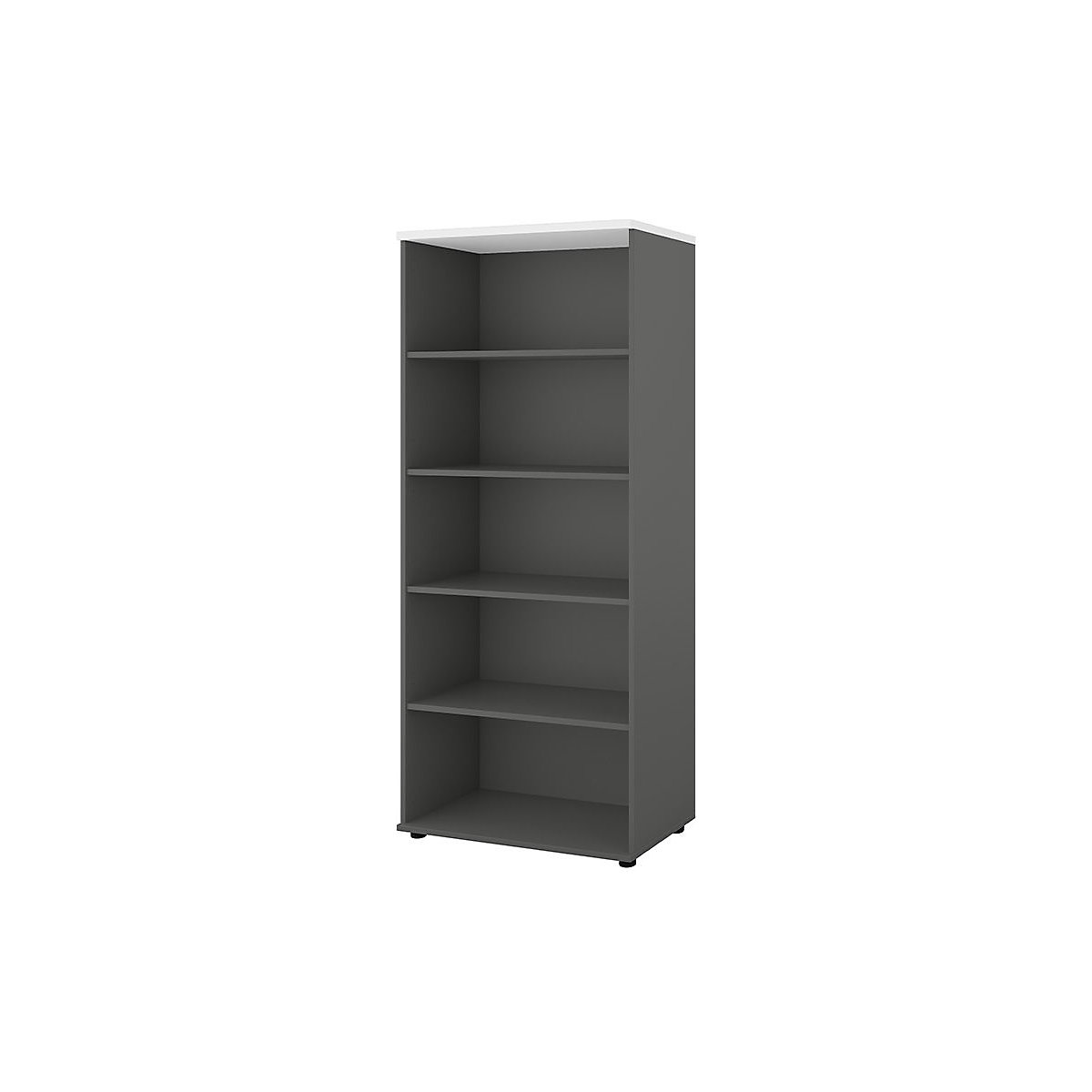 Portland office shelf unit, HxWxD 1845 x 800 x 420 mm, dark grey / brushed white-2