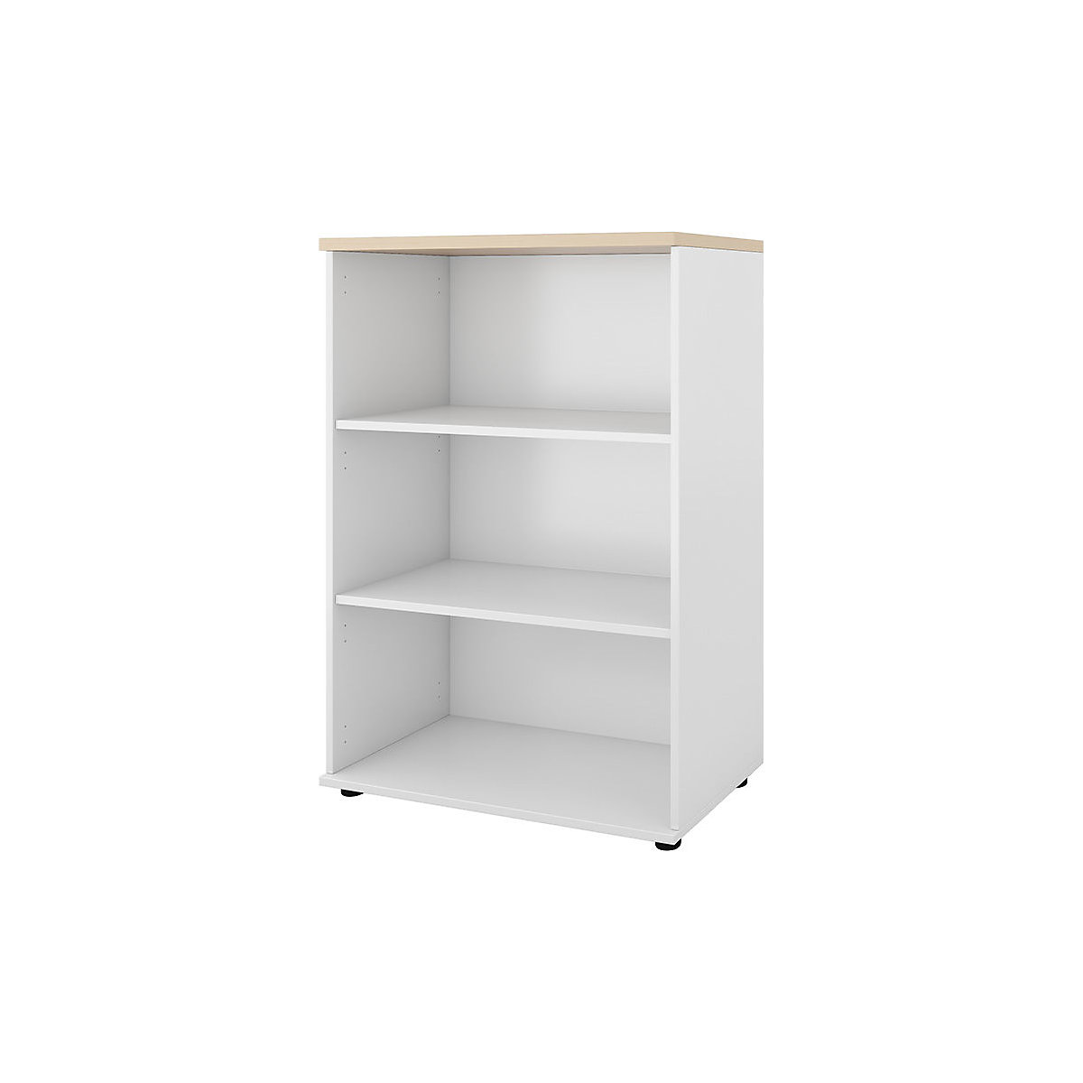 Portland office shelf unit, HxWxD 1138 x 800 x 420 mm, brushed white / birch-1
