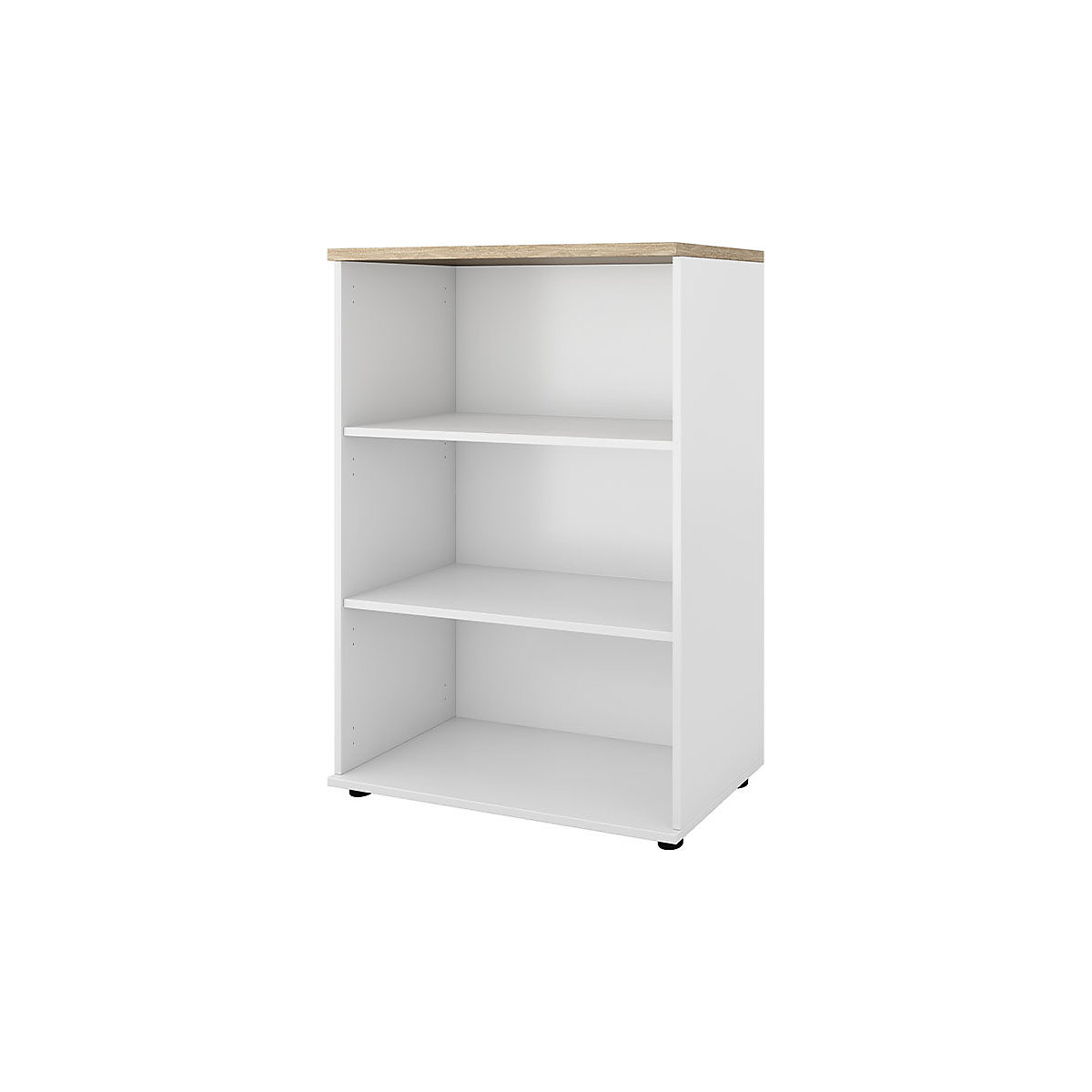 Portland office shelf unit, HxWxD 1138 x 800 x 420 mm, brushed white / oak-3