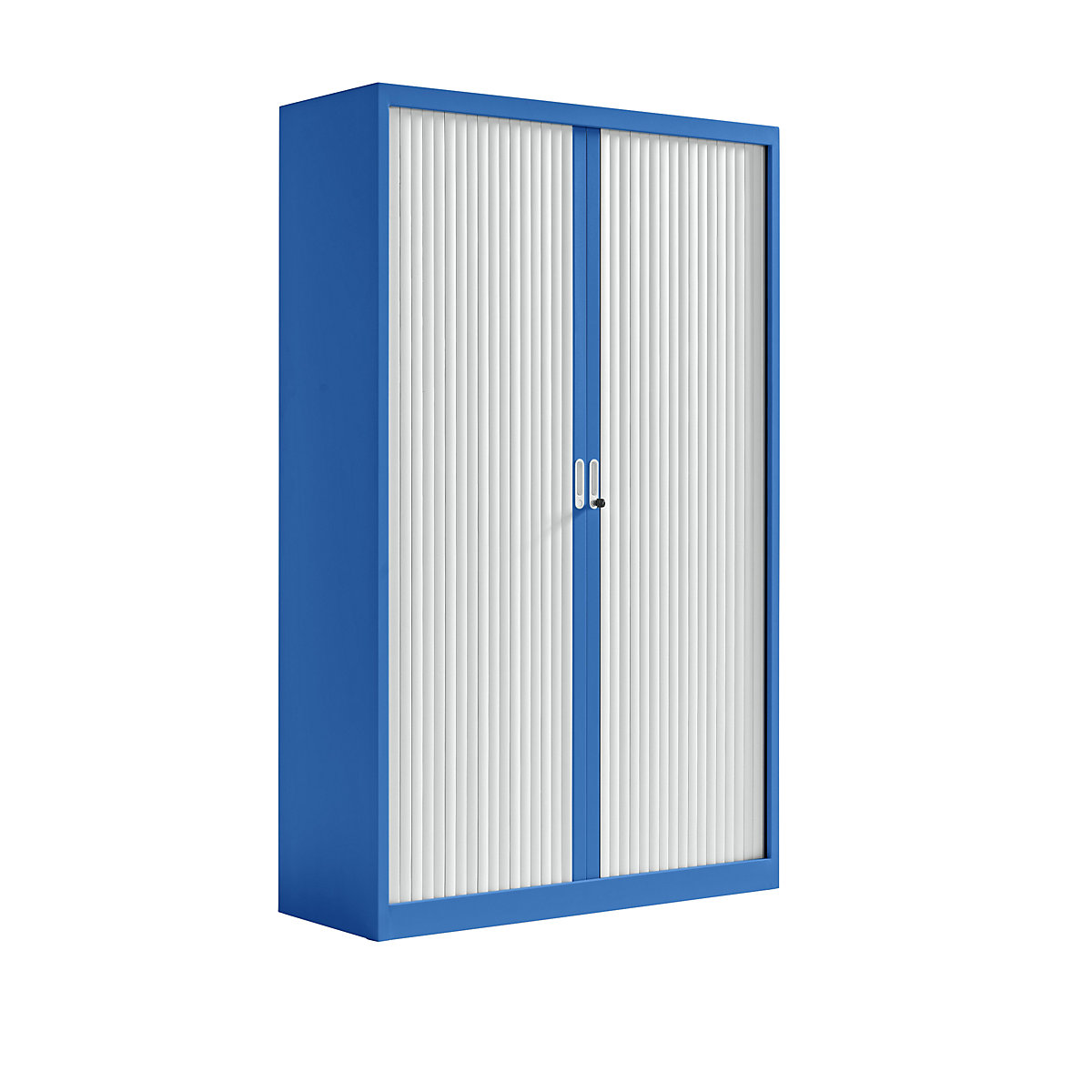 Roller shutter cupboard – eurokraft pro, WxD 1200 x 450 mm, height 1950 mm, gentian blue-3