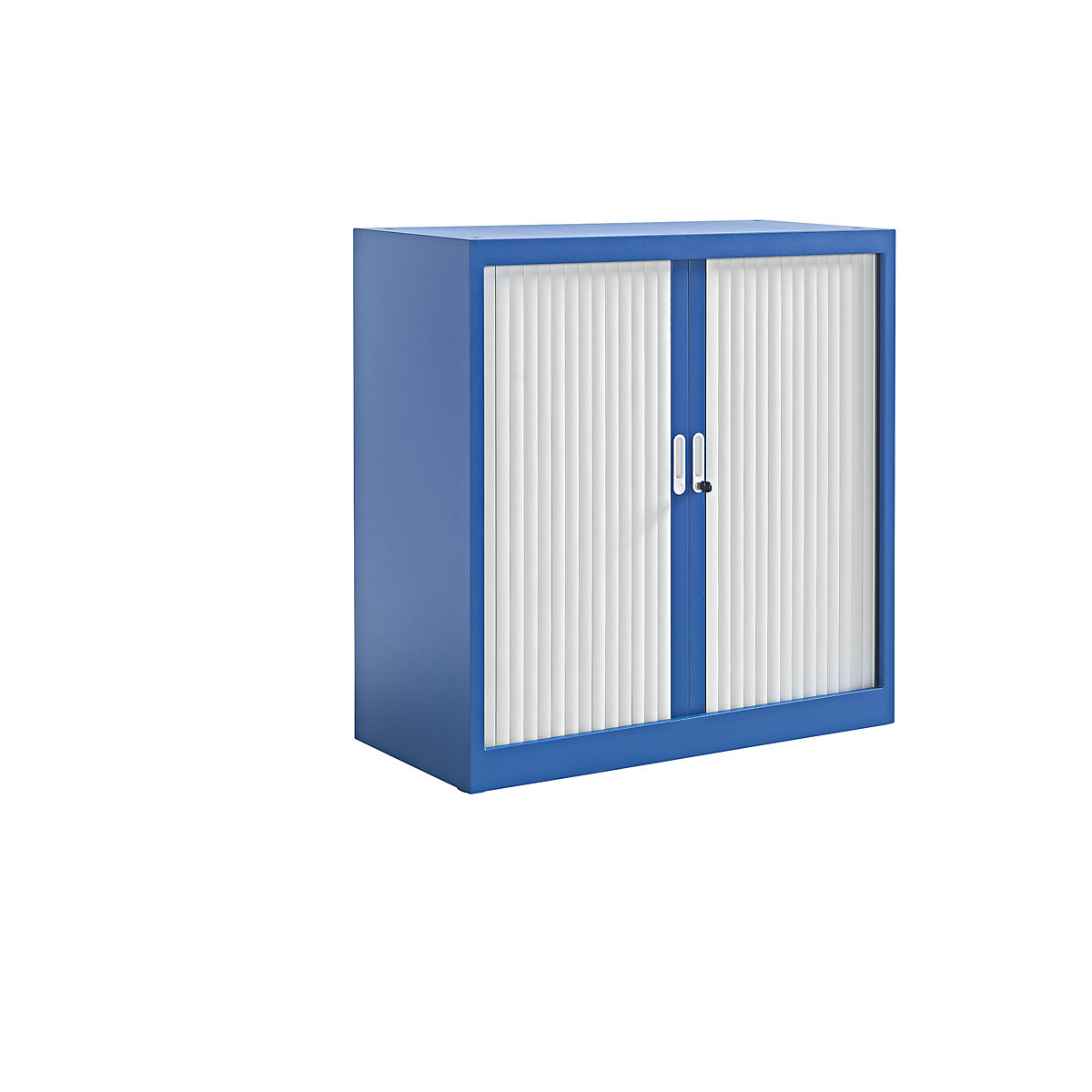Roller shutter cupboard – eurokraft pro, WxD 1000 x 450 mm, height 1050 mm, gentian blue-4