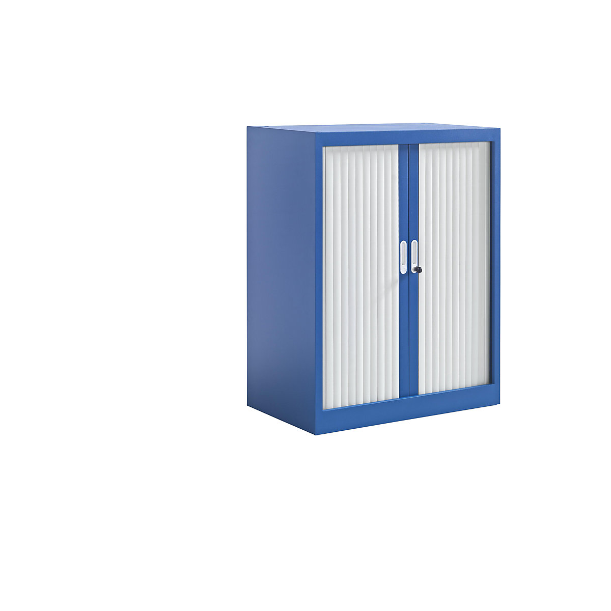 Roller shutter cupboard – eurokraft pro, WxD 800 x 450 mm, height 1050 mm, gentian blue-4