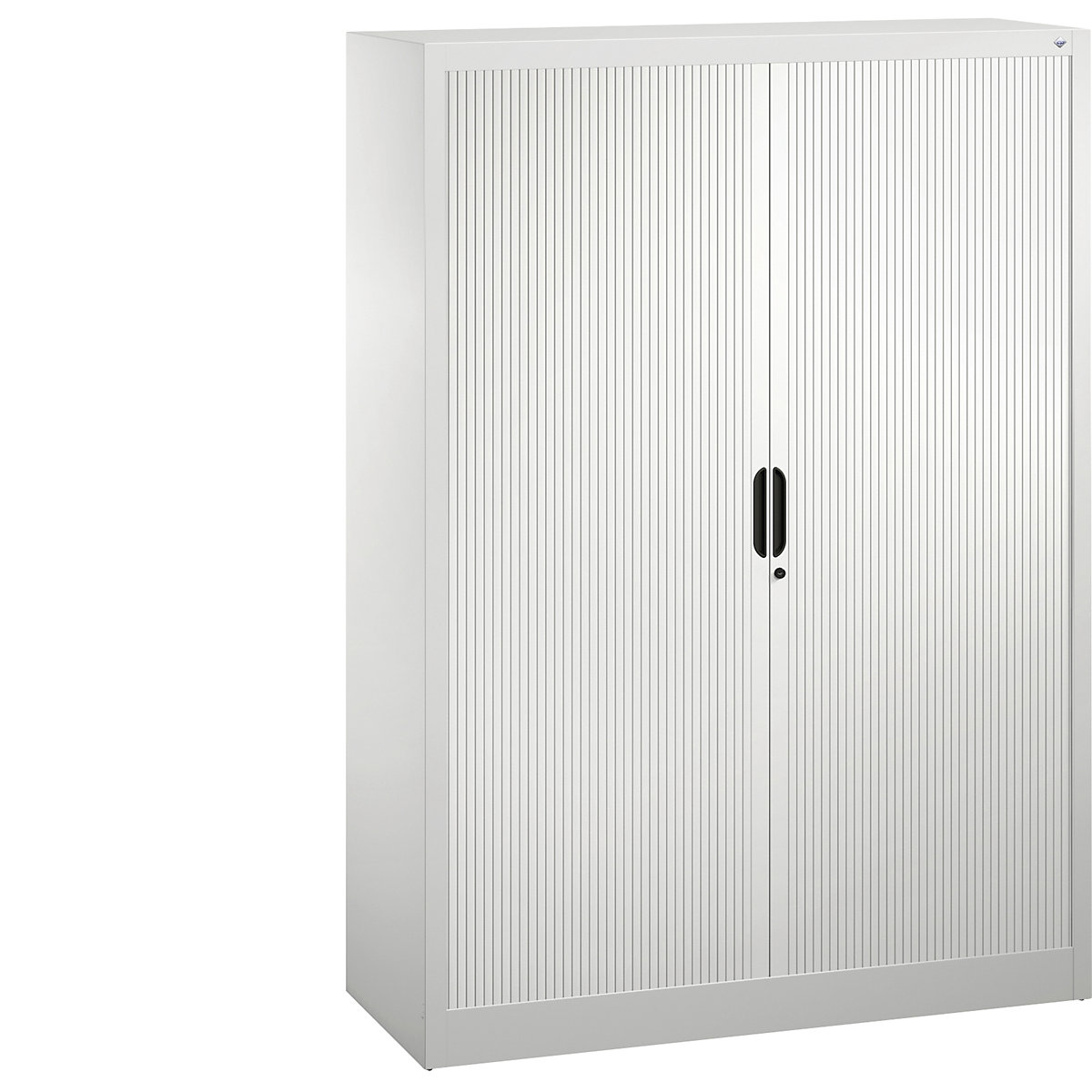Roller shutter cupboard with horizontal shutter – C+P, HxWxD 1660 x 1200 x 420 mm, 3 shelves, 4 file heights, traffic white-4