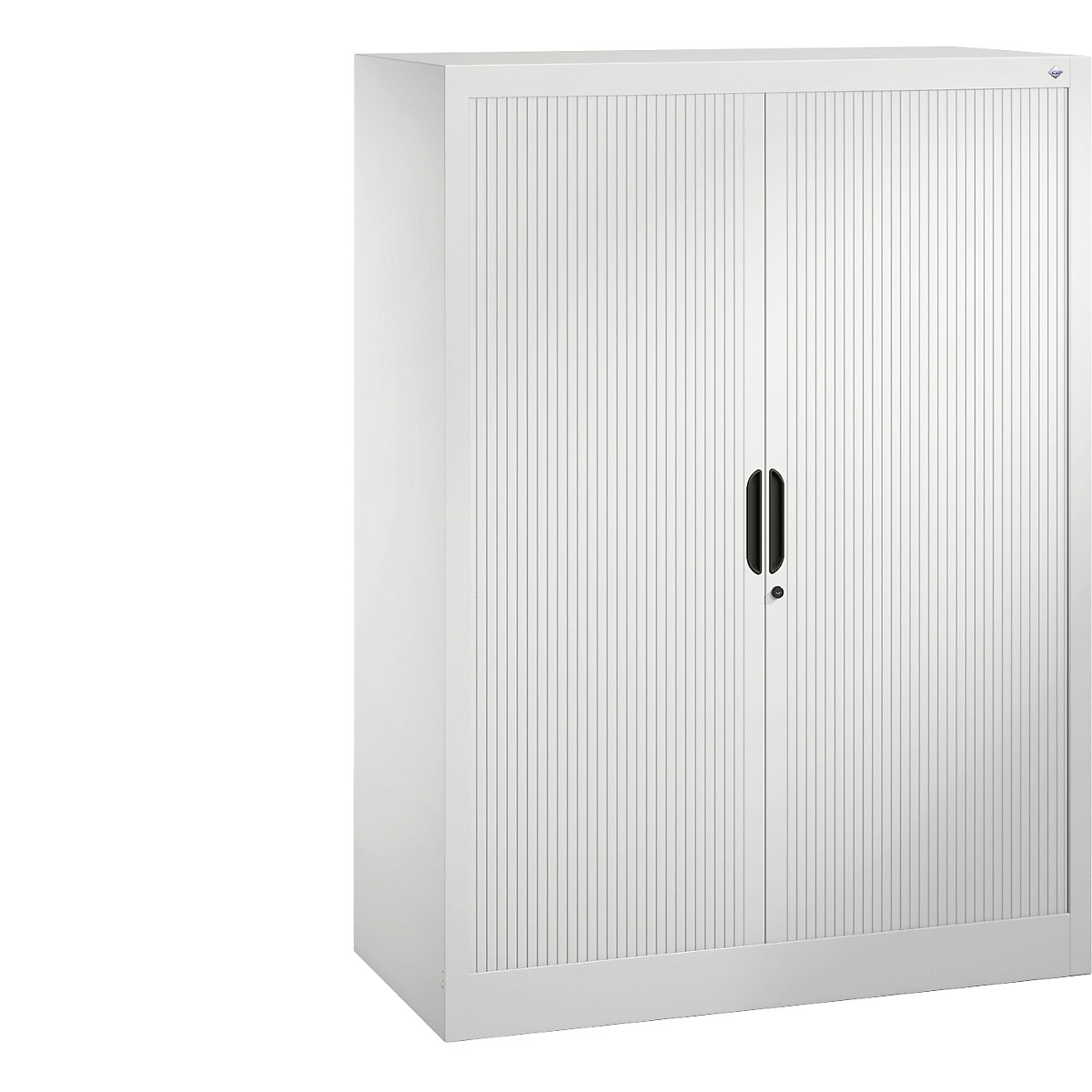 Roller shutter cupboard with horizontal shutter – C+P, HxWxD 1345 x 1000 x 420 mm, 3 shelves, 3.5 file heights, traffic white-6