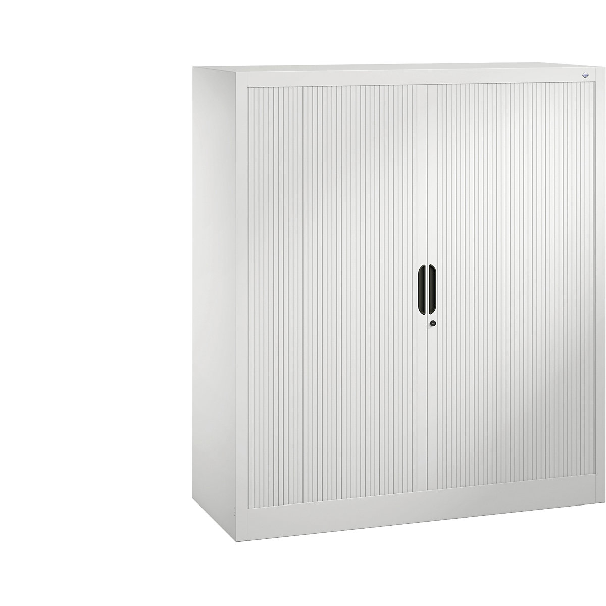Roller shutter cupboard with horizontal shutter – C+P, HxWxD 1345 x 1200 x 420 mm, 3 shelves, 3.5 file heights, traffic white-3