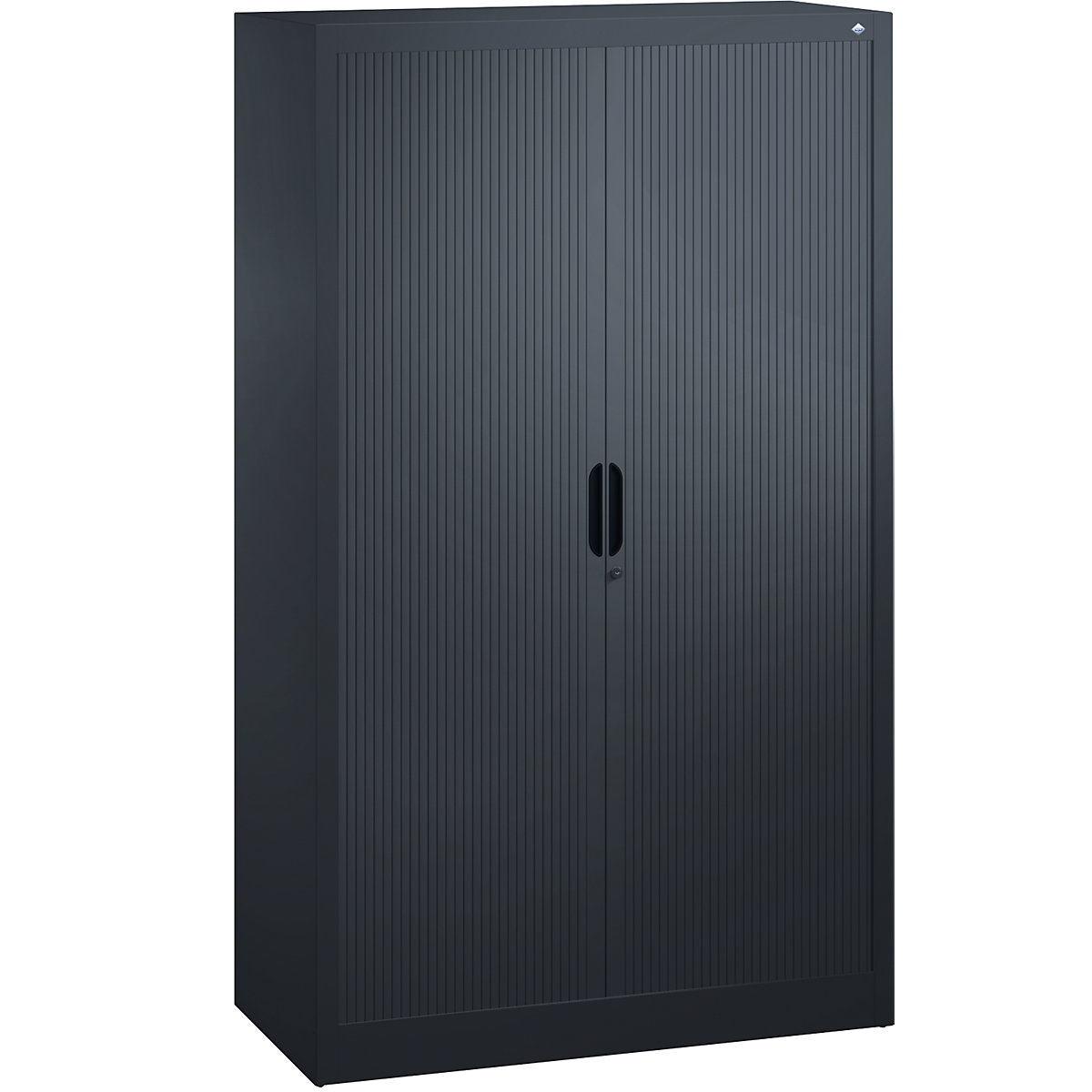Roller shutter cupboard with horizontal shutter – C+P, HxWxD 1660 x 1000 x 420 mm, 3 shelves, 4 file heights, black grey-4