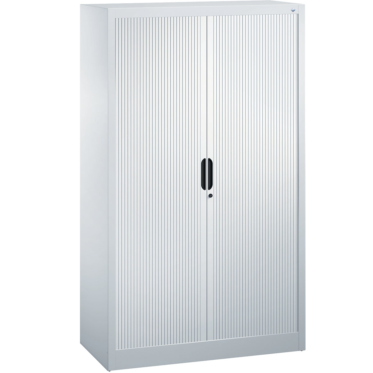 Roller shutter cupboard with horizontal shutter – C+P, HxWxD 1660 x 1000 x 420 mm, 3 shelves, 4 file heights, white aluminium-5