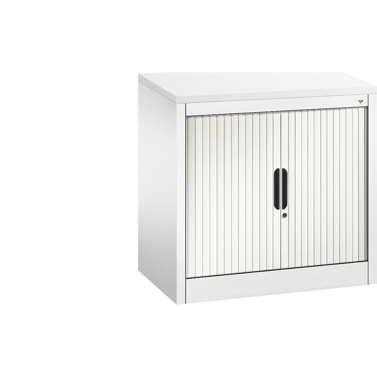 Roller shutter cupboard with horizontal shutter – C+P, HxWxD 720 x 800 x 420 mm, 1 shelf, 1.5 file heights, traffic white-5