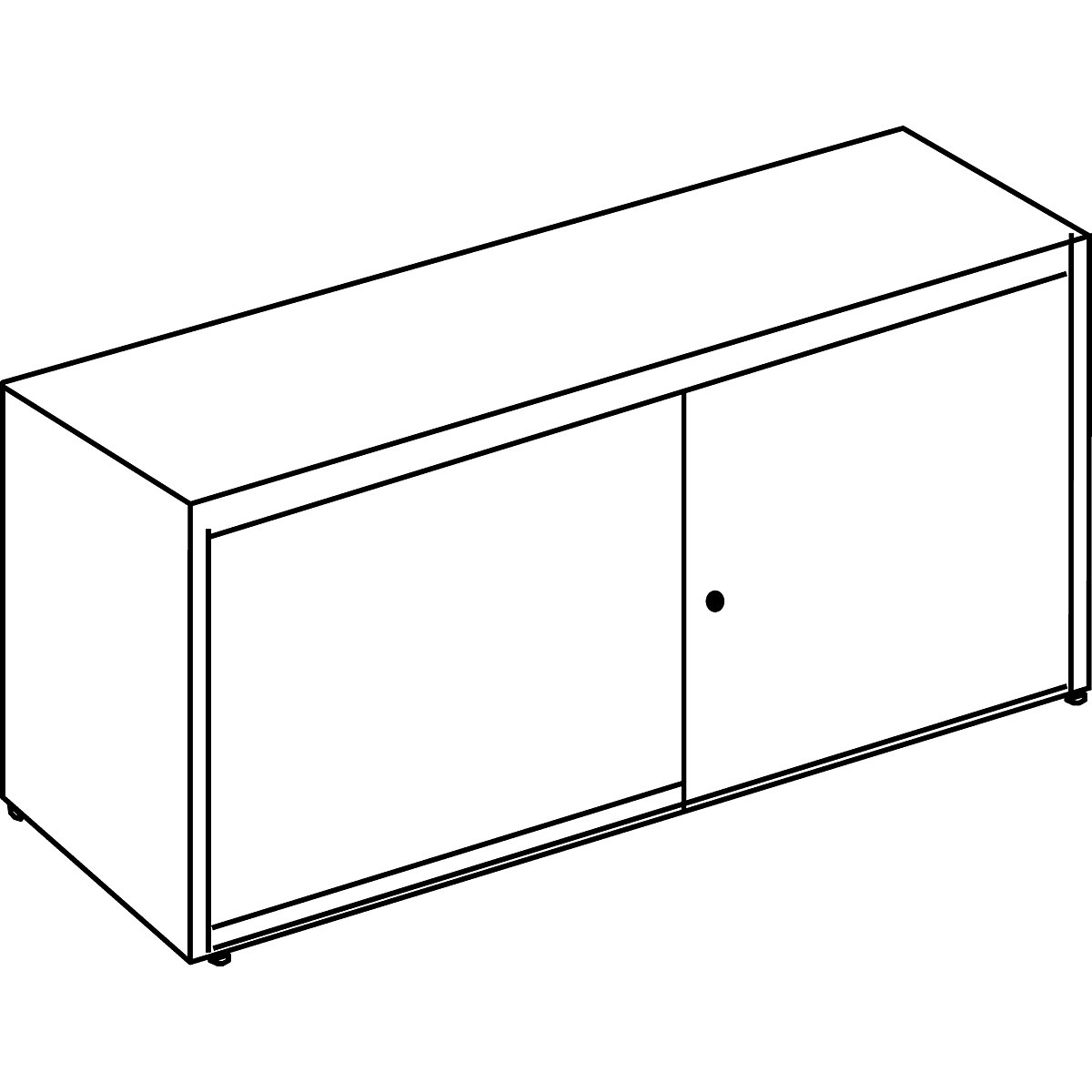 Sliding door cupboard, acoustically effective – mauser (Product illustration 2)-1