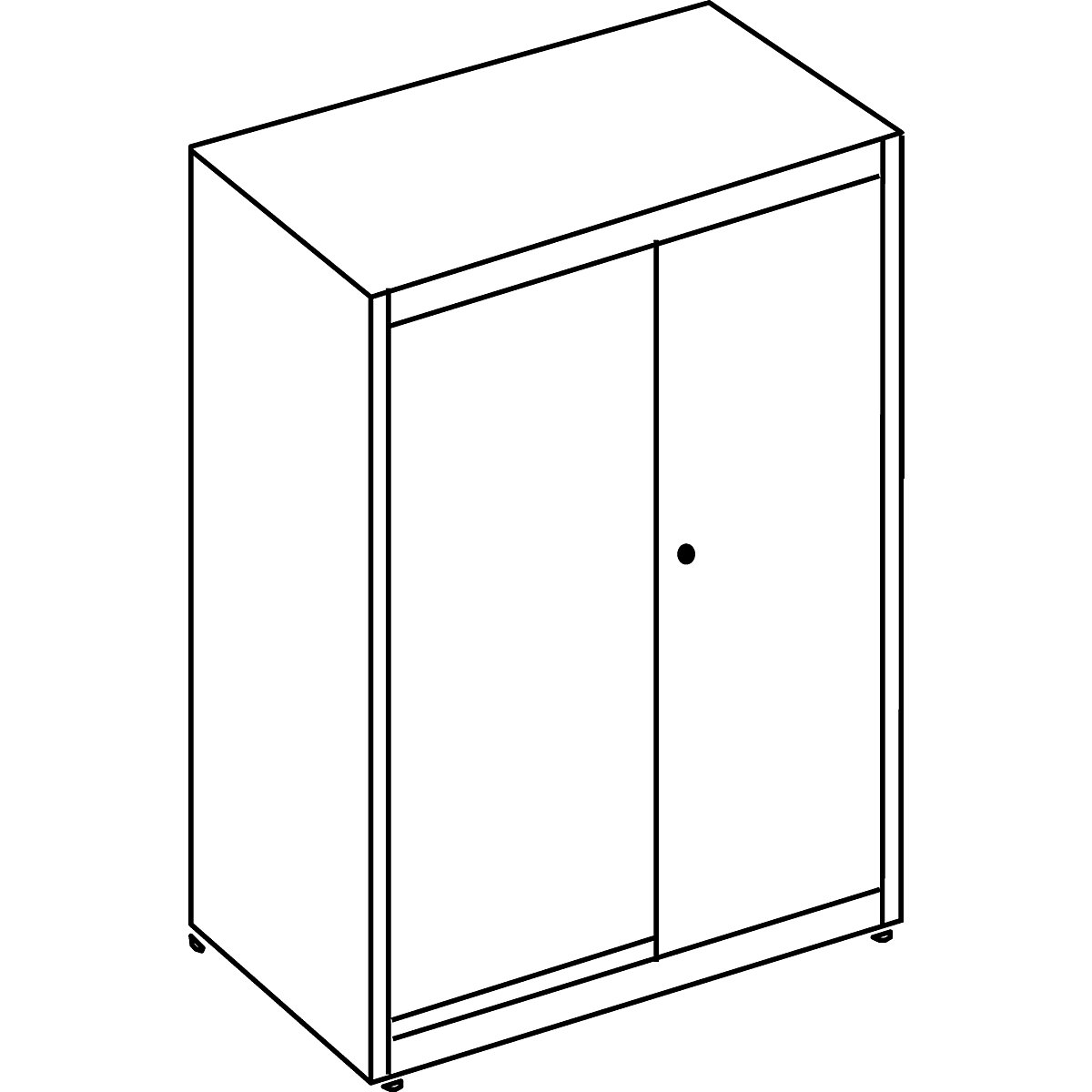 Sliding door cupboard, acoustically effective – mauser, plastic panel, HxWxD 1180 x 800 x 432 mm, 2 shelves, pure white / beige grey / alpine larch-1