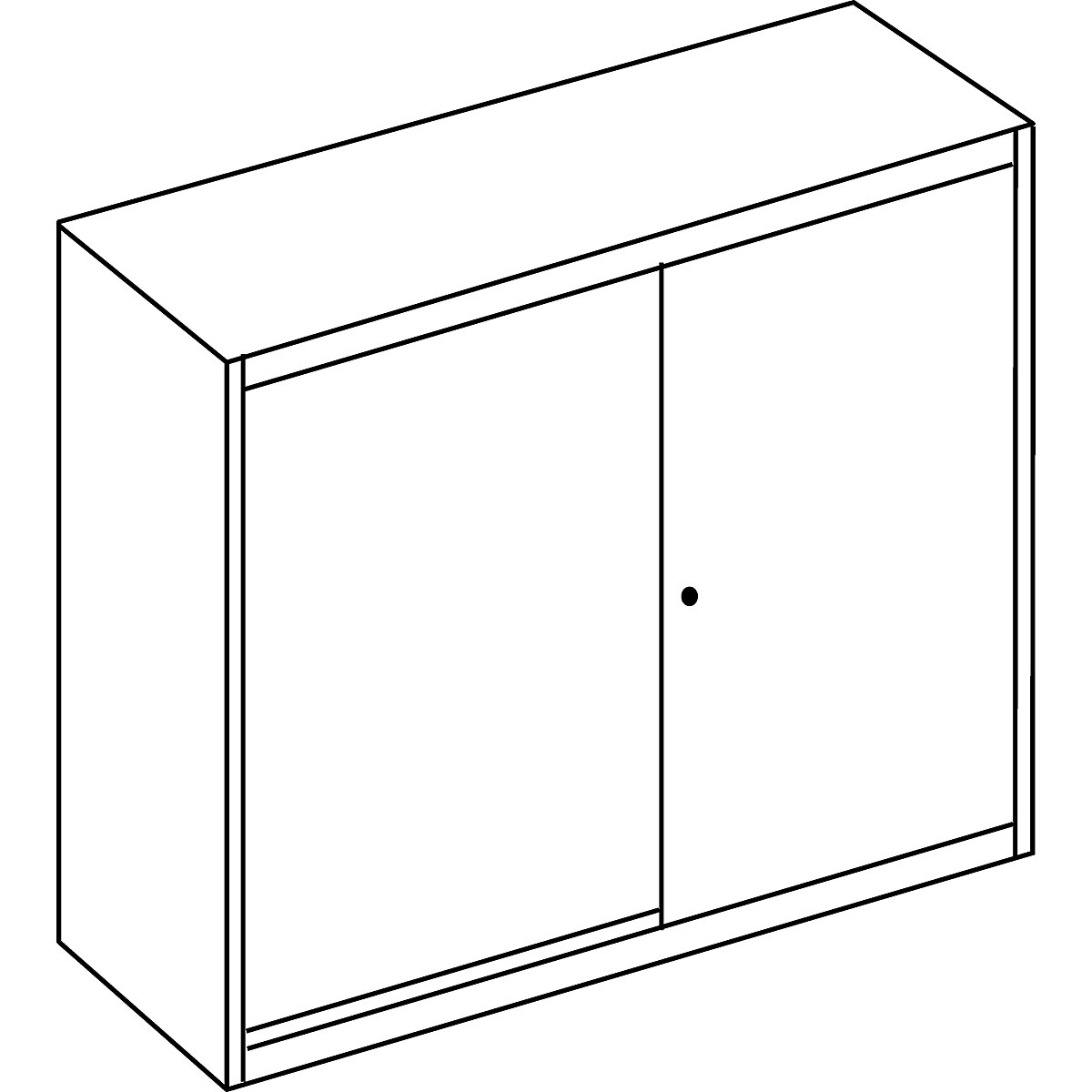Sliding door cupboard, acoustically effective – mauser (Product illustration 2)-1