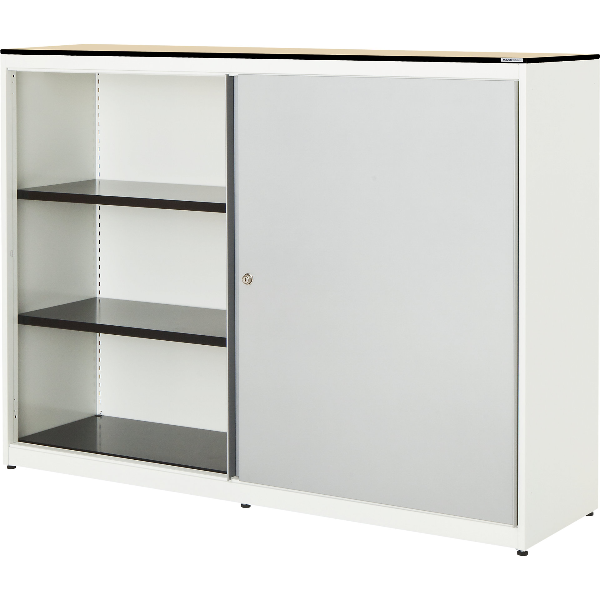 mauser Sliding door cupboard HxWxD 1168 x 1600 x 432 mm, solid core
