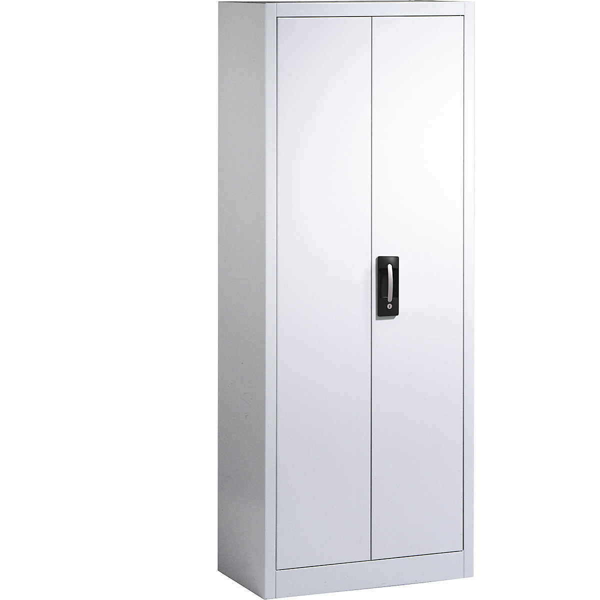 Steel cabinet with double doors – C+P, HxWxD 1950 x 800 x 420 mm, light grey-4