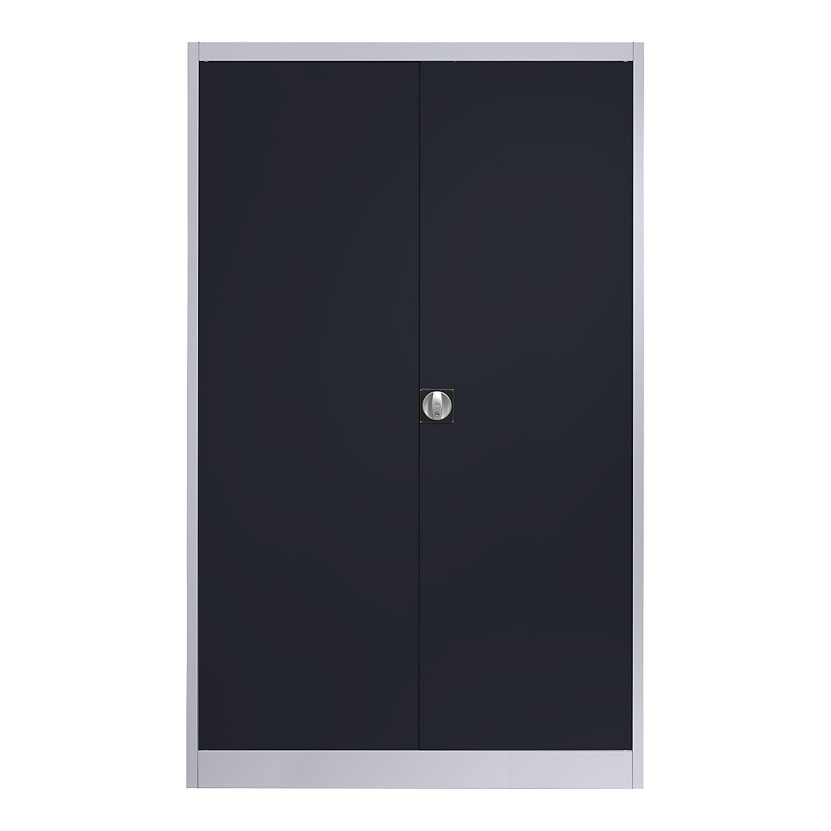 Steel cabinet with double doors – mauser, 4 shelves, width 1200 mm, white aluminium / charcoal, external depth 420 mm-5