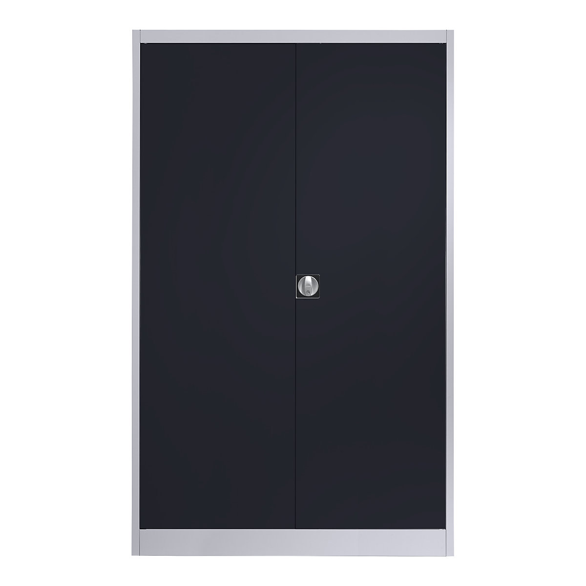 Steel cabinet with double doors – mauser, 4 shelves, width 1200 mm, white aluminium / charcoal, external depth 500 mm-8