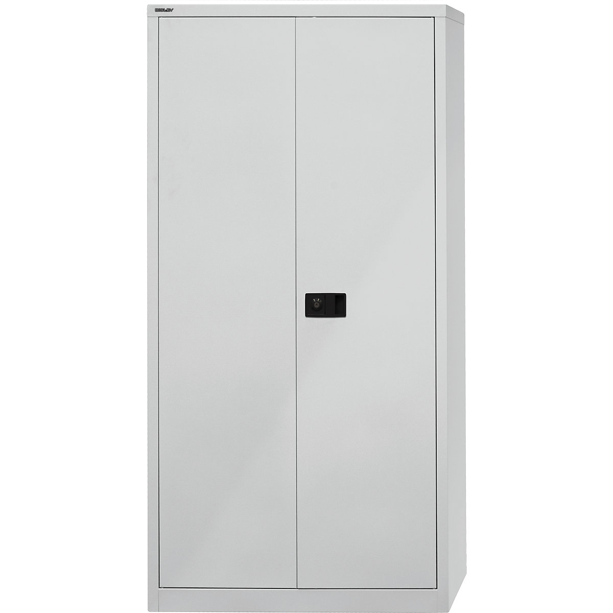 UNIVERSAL double door cupboard – BISLEY, HxWxD 1950 x 914 x 400 mm, 4 zinc plated shelves, 5 file heights, light grey-5