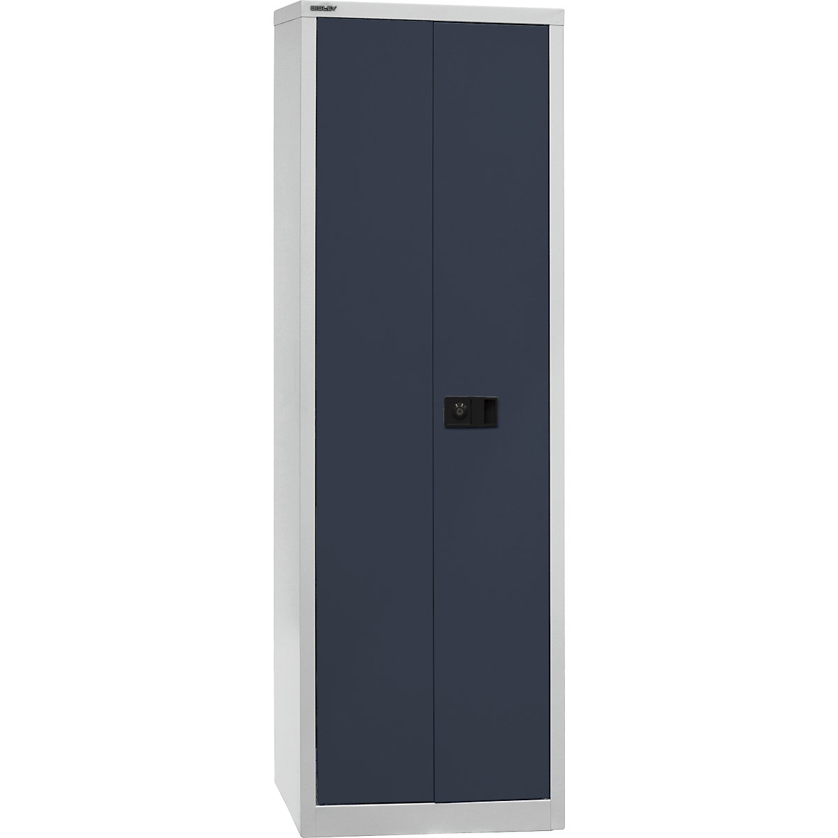 UNIVERSAL double door cupboard – BISLEY, HxWxD 1950 x 600 x 400 mm, 4 shelves, 5 file heights, light grey / charcoal-2
